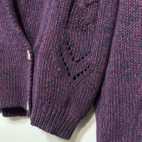 Sportables Vintage Knit Cardigan Sweater Womens M Button Front Cropped Cotton - Picture 4 of 12